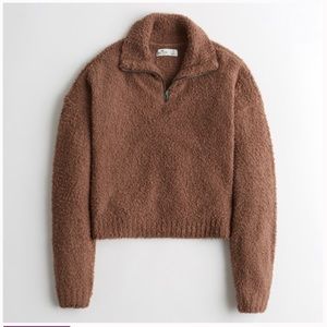 Brown Fuzzy Quarter Zip